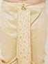 Men's Plus Size Gold Cotton Blend Embroidered Traditional Dhoti